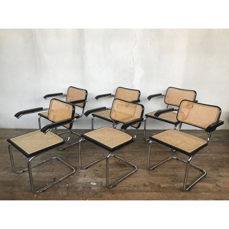 Set of 6 vintage s64 chairs by Marcel breuer, Italy 1970s