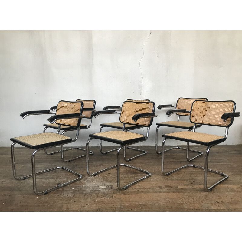 Set of 6 vintage s64 chairs by Marcel breuer, Italy 1970s