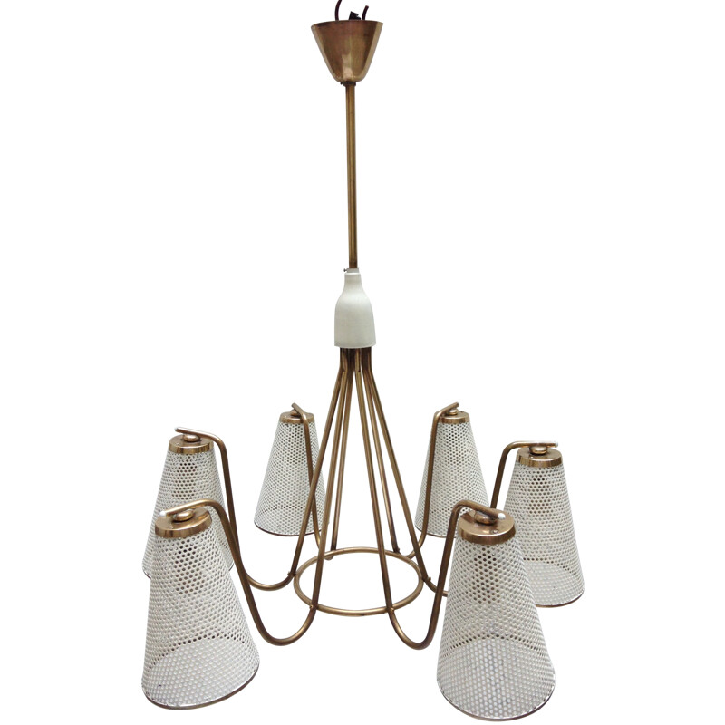 Brass chandelier - 1950s