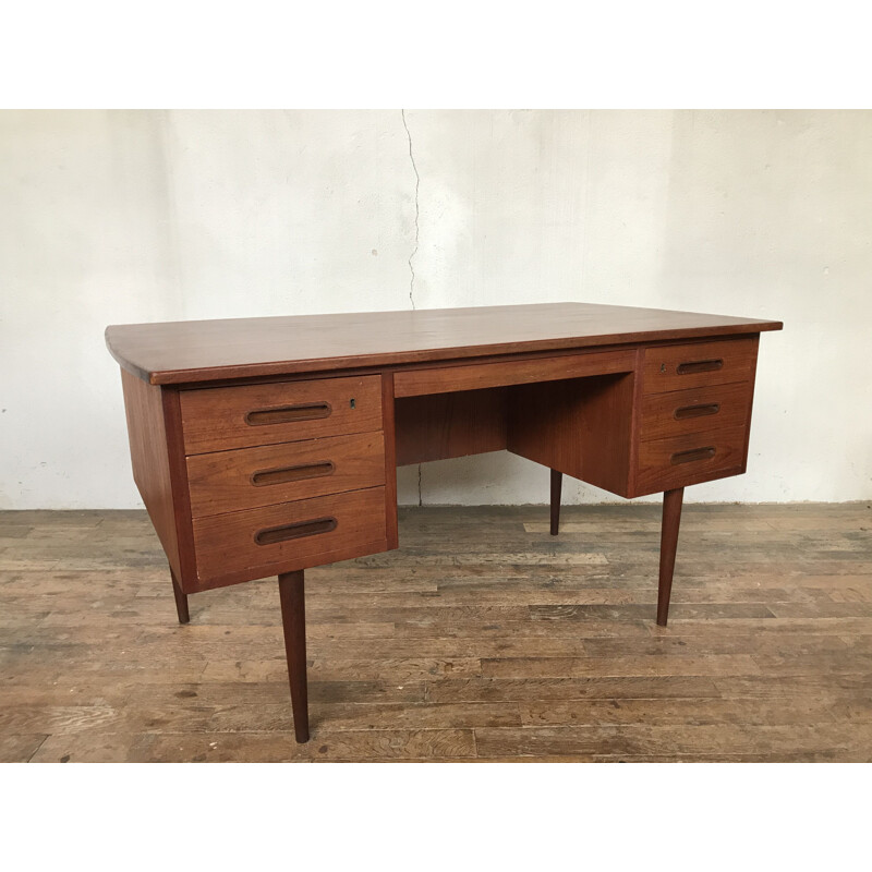 Vintage teak boomerang desk, Denmark 1960s