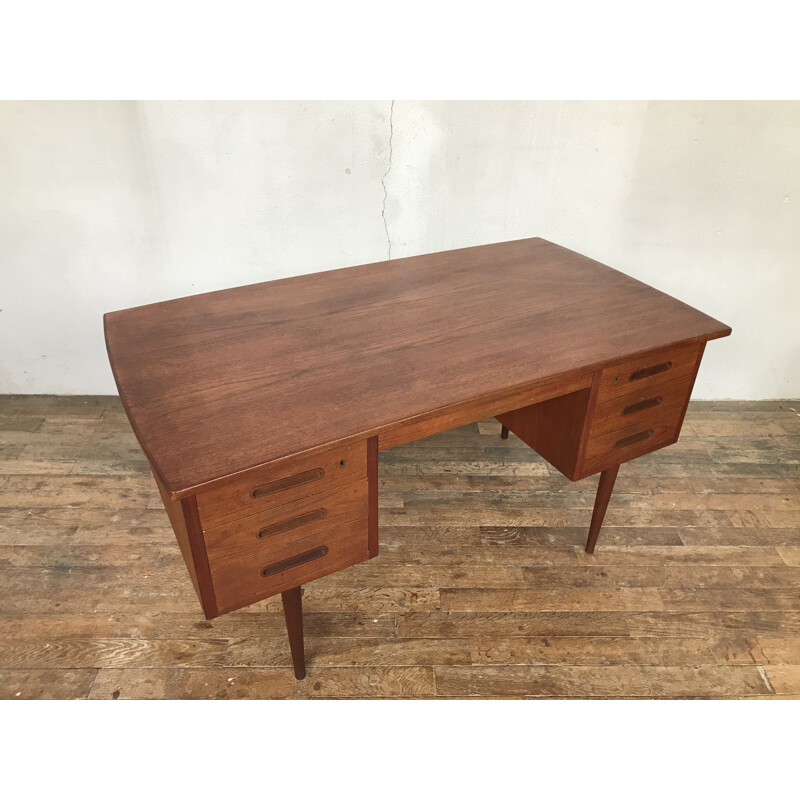 Vintage teak boomerang desk, Denmark 1960s