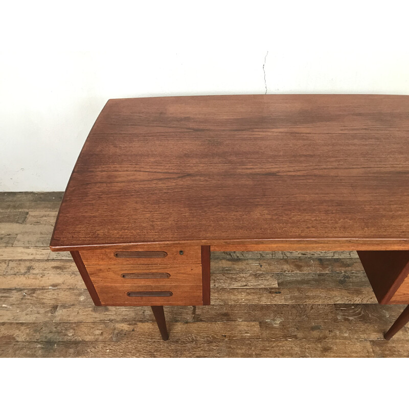 Vintage teak boomerang desk, Denmark 1960s