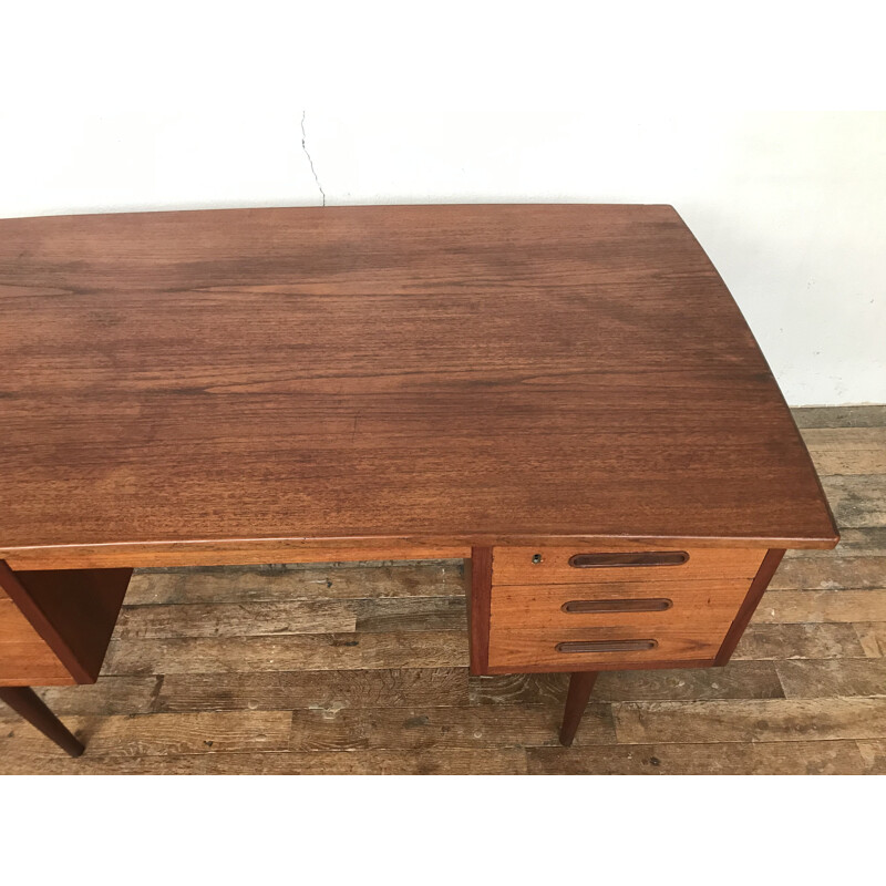 Vintage teak boomerang desk, Denmark 1960s