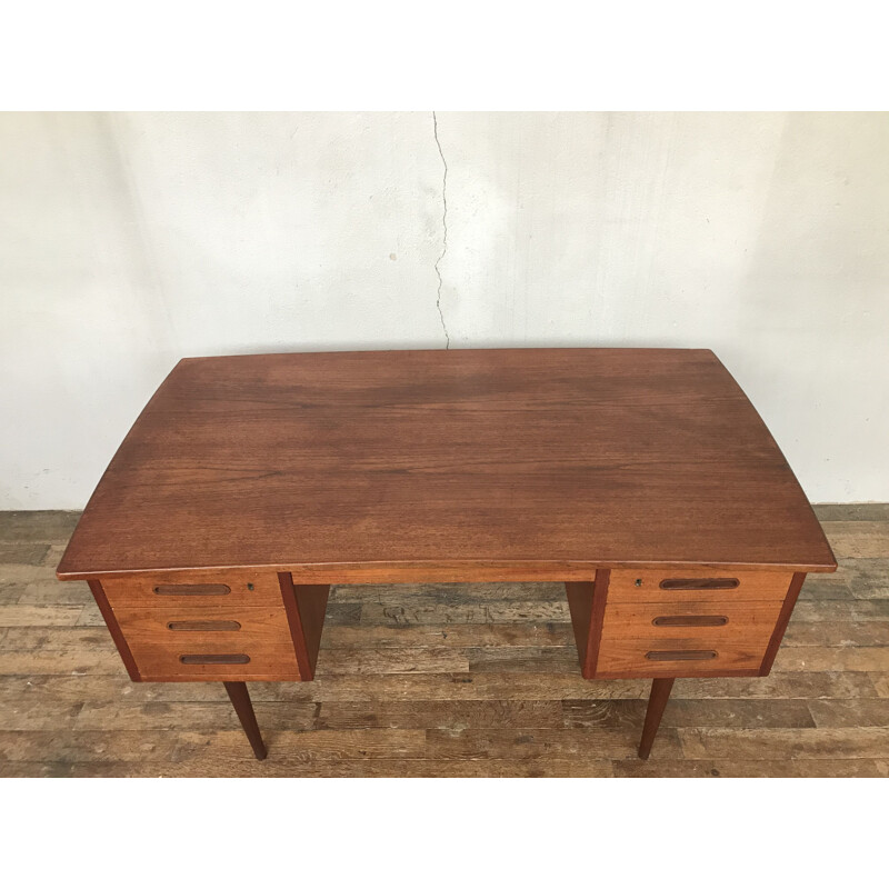 Vintage teak boomerang desk, Denmark 1960s