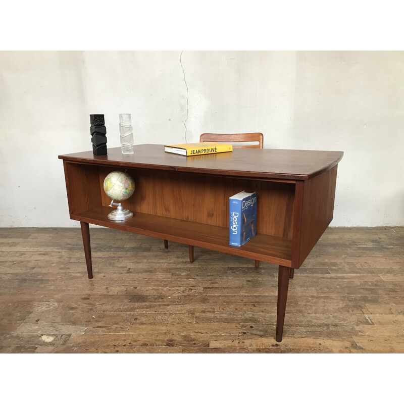 Vintage teak boomerang desk, Denmark 1960s