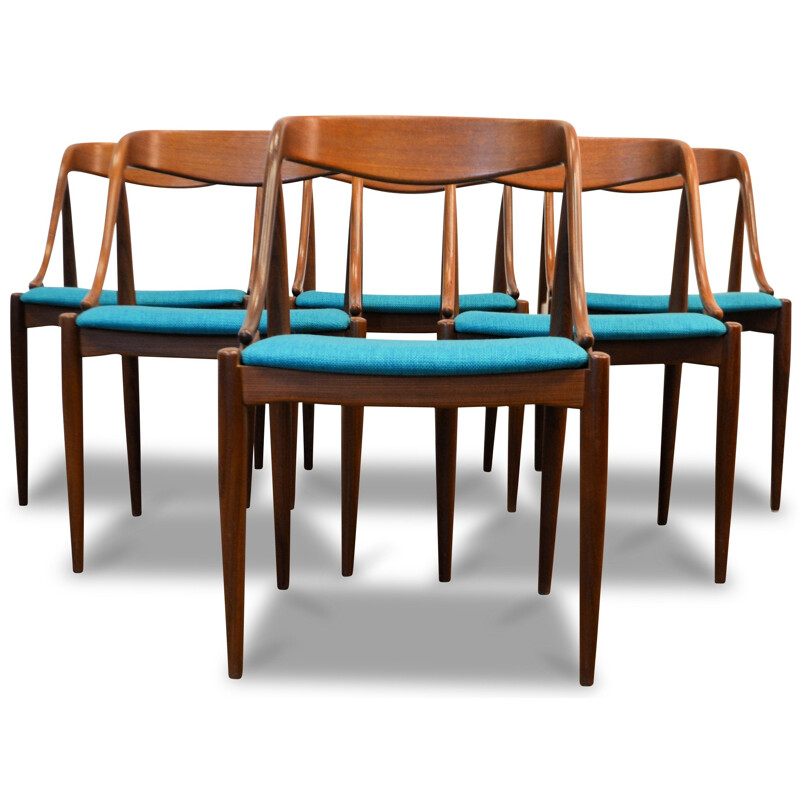Set of 6 Scandinavian Uldum Mobelfabrik chairs in teak, Johannes ANDERSEN - 1960s