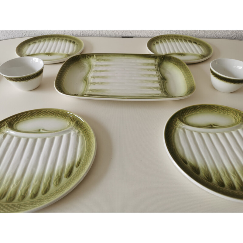 Vintage asparagus set from the Moulin des Loups in Orchies, France 1970s