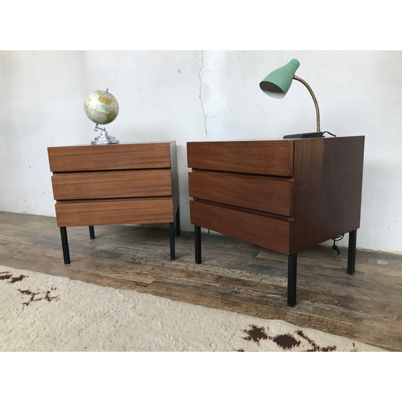 Pair of vintage Original modernist bedside tables 1950