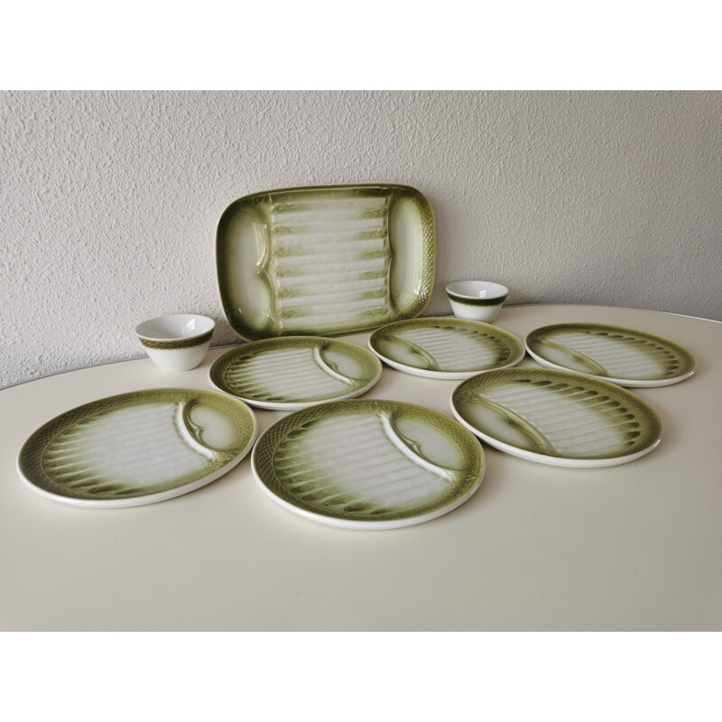 Vintage asparagus set from the Moulin des Loups in Orchies, France 1970s