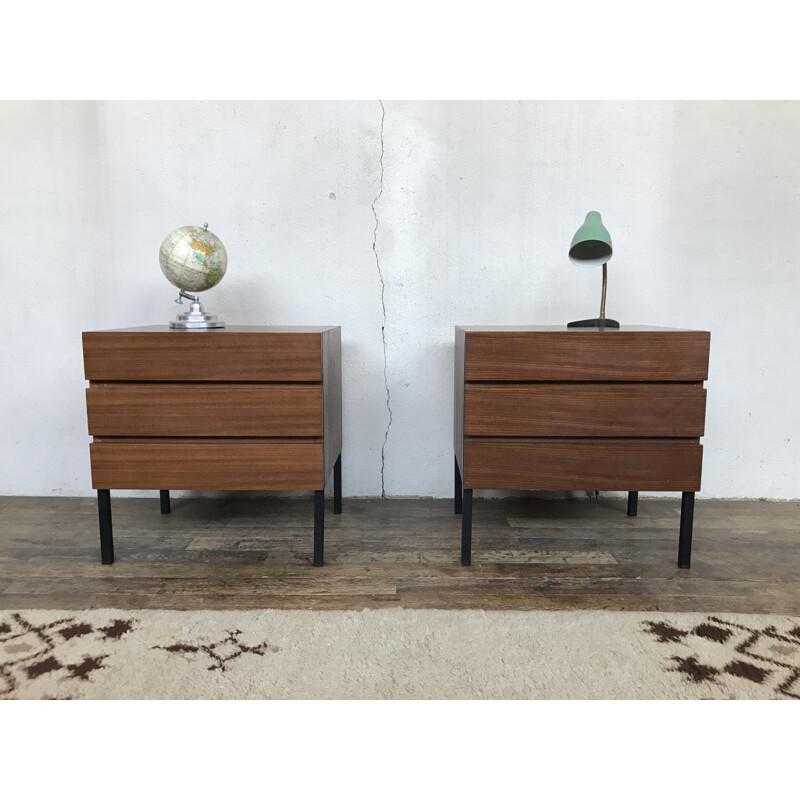Pair of vintage Original modernist bedside tables 1950