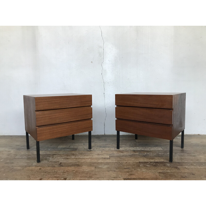 Pair of vintage Original modernist bedside tables 1950