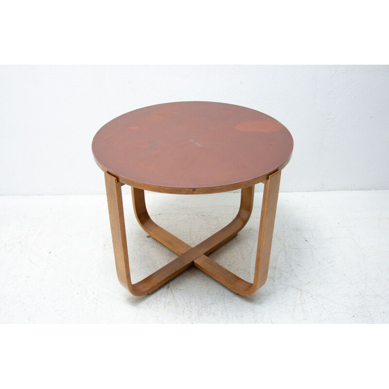 Modernist vintage bent beech coffee table "H-168" by Jindrich Halabala for UP Závody, 1930