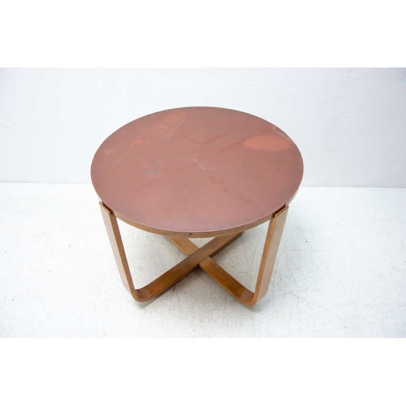 Modernist vintage bent beech coffee table "H-168" by Jindrich Halabala for UP Závody, 1930