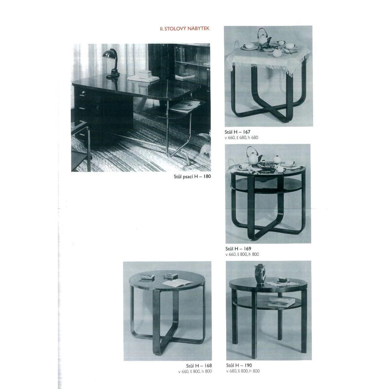 Table basse vintage en hêtre plié moderniste "H-168" par Jindrich Halabala pour UP Závody, 1930