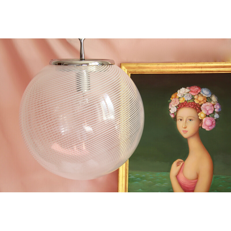 Vintage Ceiling Globe Lamp by Venini, Italy 1960s