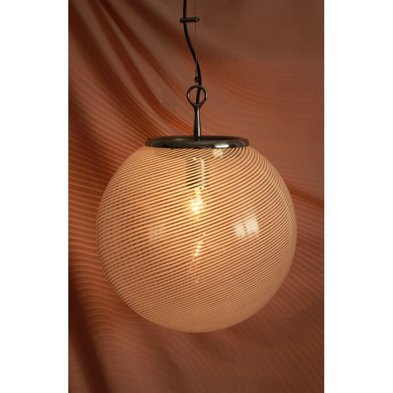 Vintage Globe hanglamp van Venini, Italië 1960