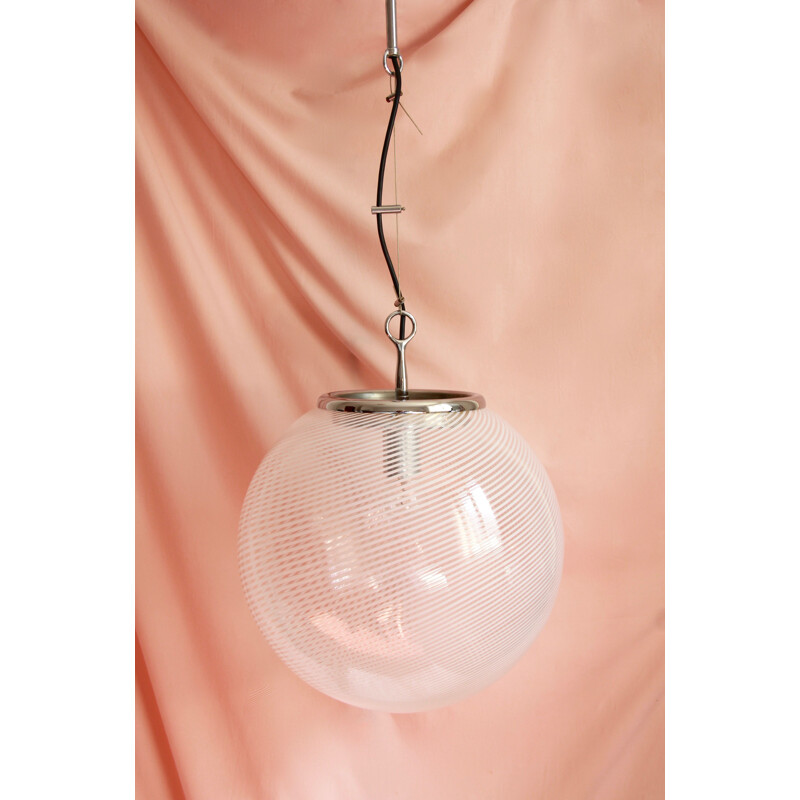 Vintage Globe hanglamp van Venini, Italië 1960