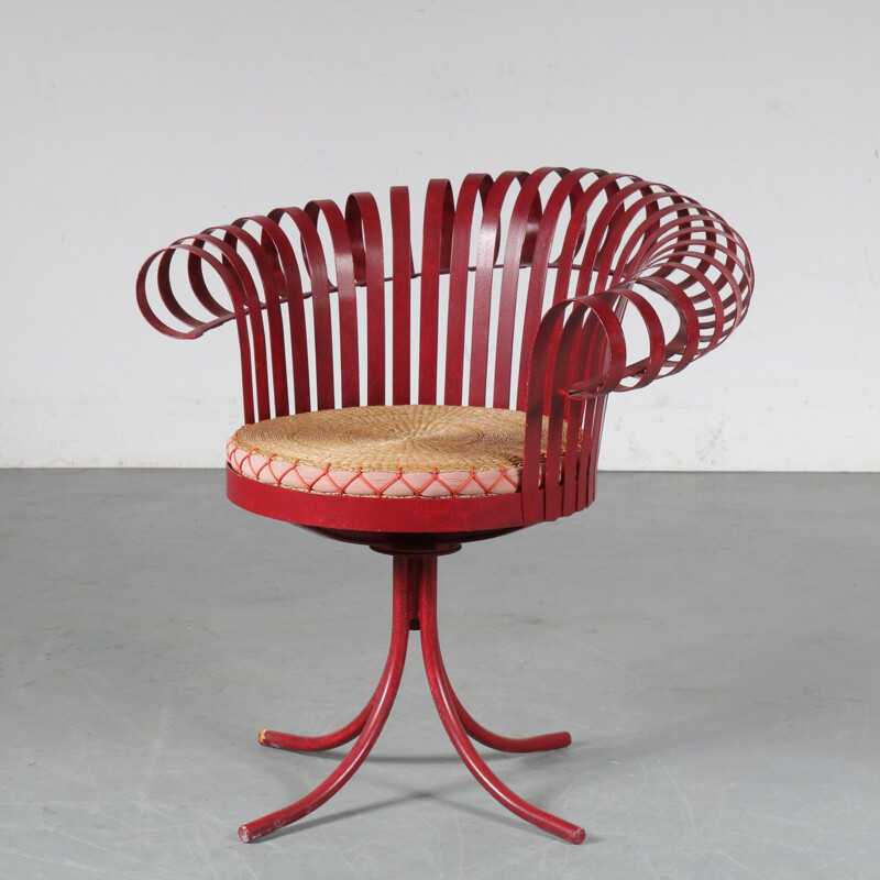 Vintage Swivel garden chair by Russel Wood Art, USA 1960s