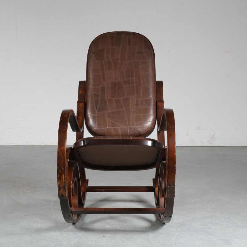 Silla mecedora vintage de Luigi Crassevig, Italia 1970