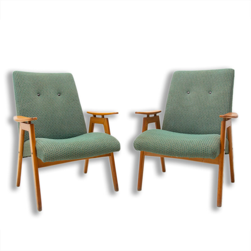 Pair of vintage armchairs by Jaroslav Šmídek for Jitona, Czechoslovakia 1960s