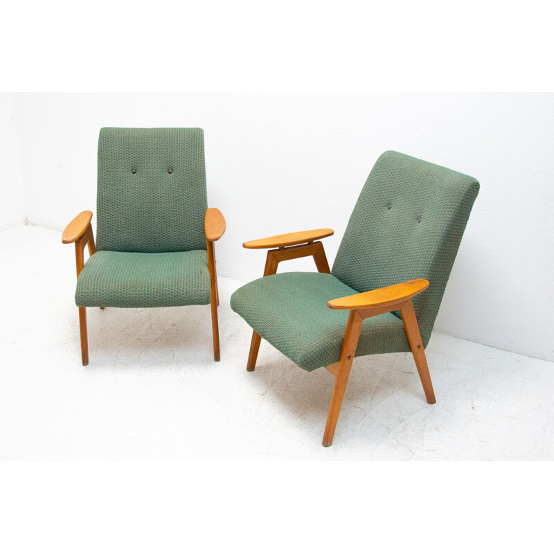 Pair of vintage armchairs by Jaroslav Šmídek for Jitona, Czechoslovakia 1960s