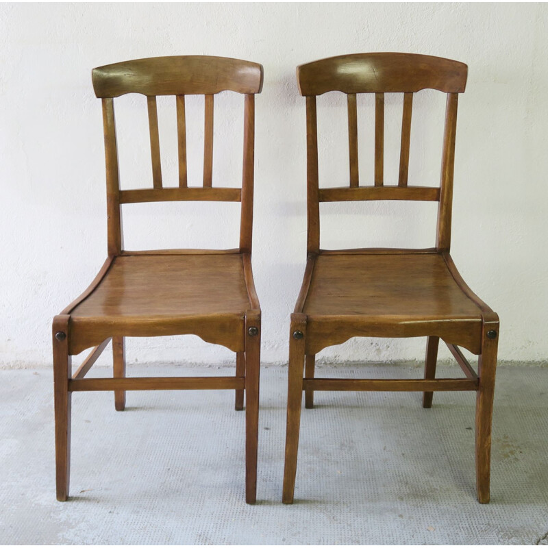 Paire de chaises vintage bistrot Stella 1950