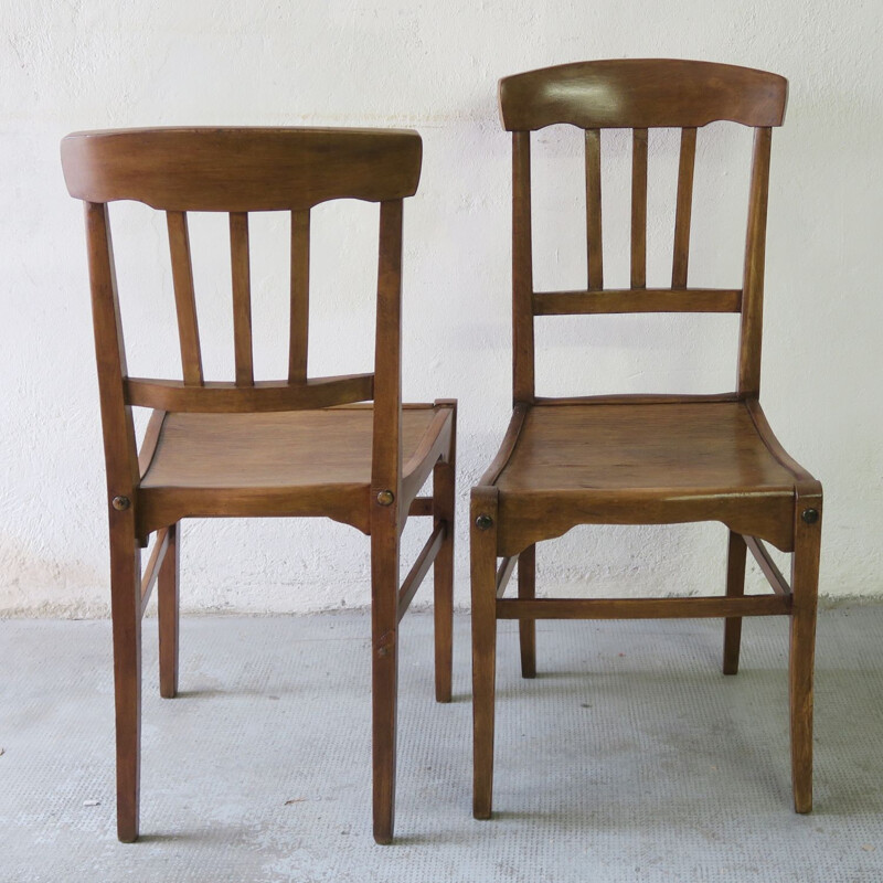 Paire de chaises vintage bistrot Stella 1950