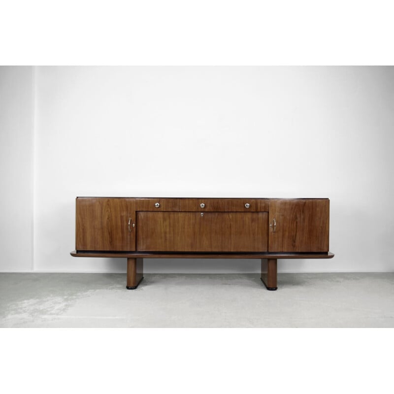 Vintage art deco walnut sideboard, France 1920