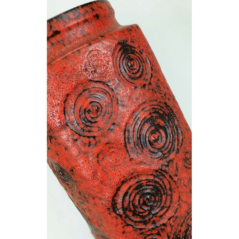 Vase de sol vintage motif escargots jura modèle 282-48 par Scheurich, Allemagne de l'Ouest 1960