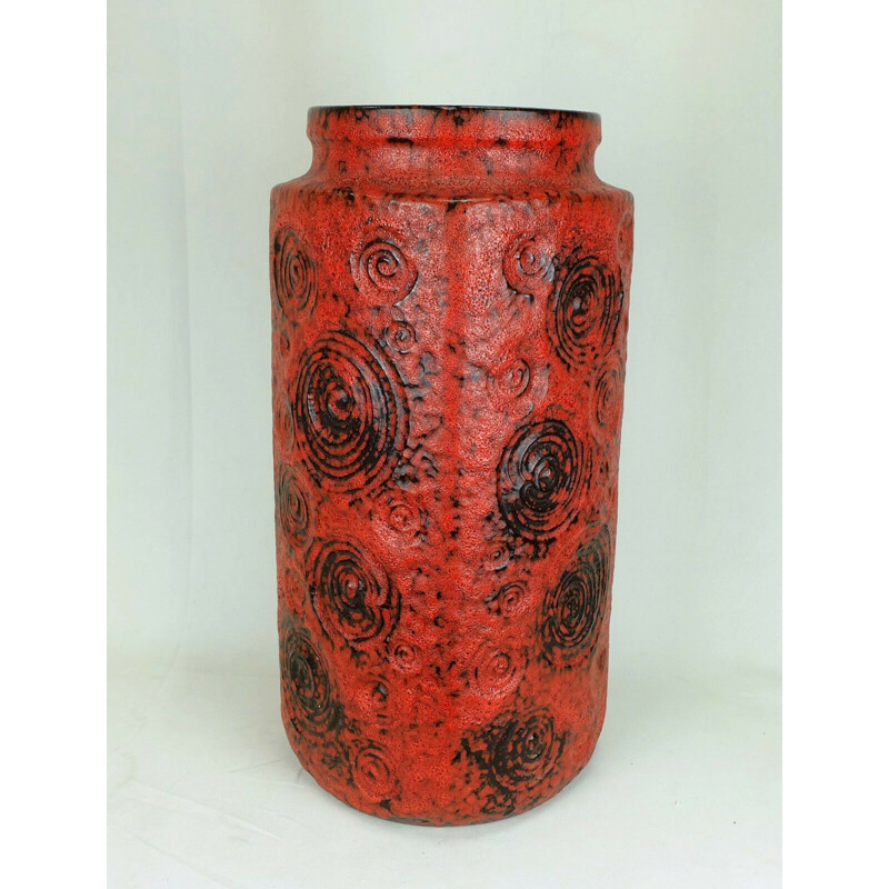 Vase de sol vintage motif escargots jura modèle 282-48 par Scheurich, Allemagne de l'Ouest 1960