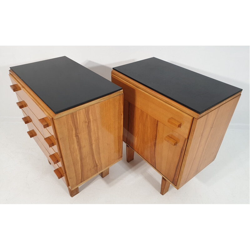 Paire de tables de nuit vintage de Frantisek Mezulanik 1970