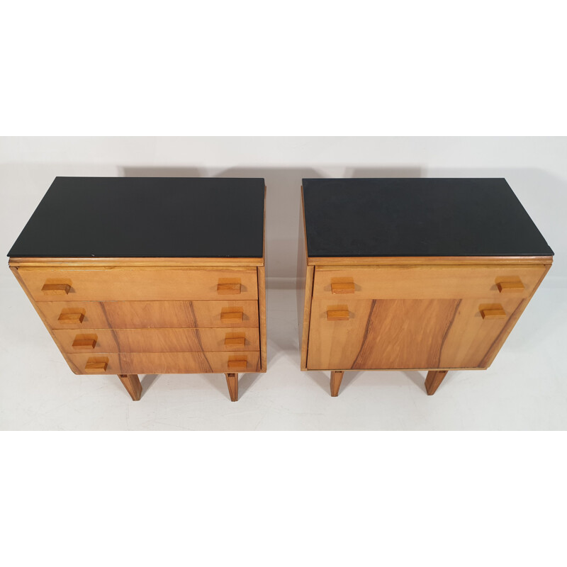 Pair of vintage Nightstands by Frantisek Mezulanik 1970s