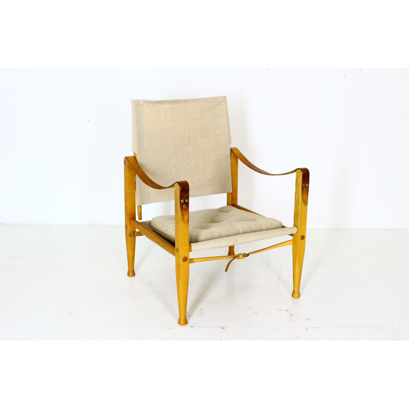 Vintage Safari chair in canvas Kaare Klint for Rud Rasmussen 1960s