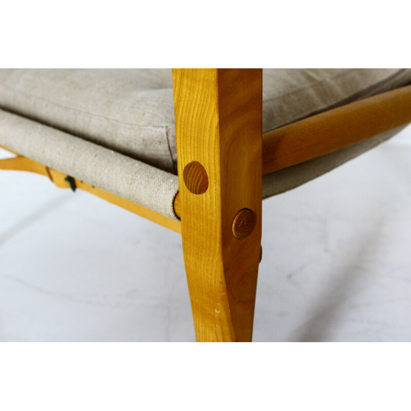 Vintage Safari chair in canvas Kaare Klint for Rud Rasmussen 1960s