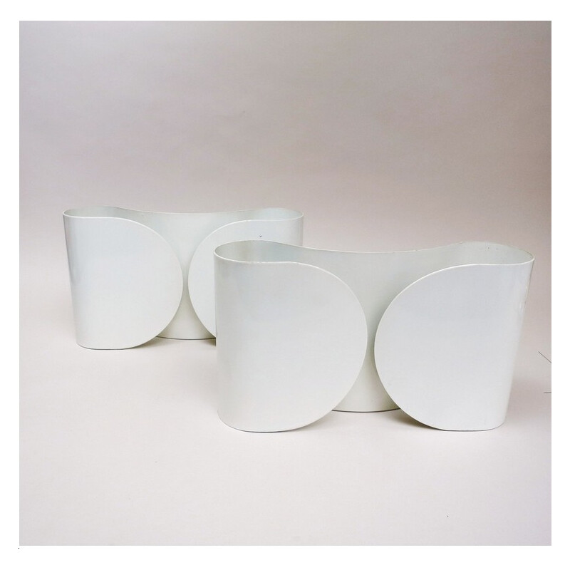 Pair of vintage white wall lamps, Tobia and Afra SCARPA - 1960s