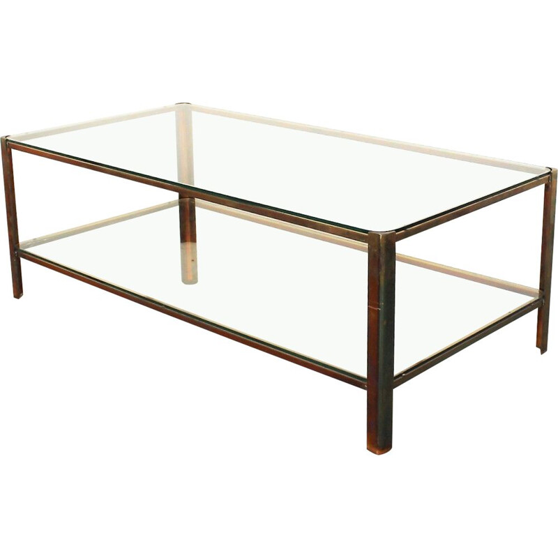 Vintage double top coffee table by Jacques Quinet 1960s