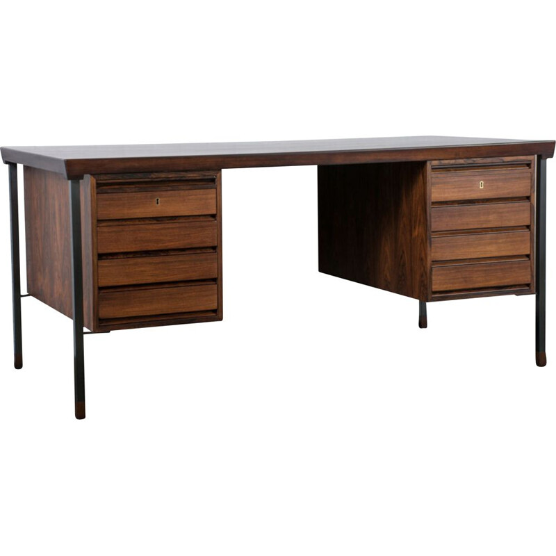 Vintage rosewood desk Peter Hvidt and Orla Molgaard-Nielsen, Scandinavian 1960s