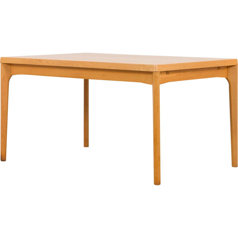 Vintage oak dinning extension table rectangular Vejle Mobelfabrik by Henning Kjaernulf, Denmark 1960s