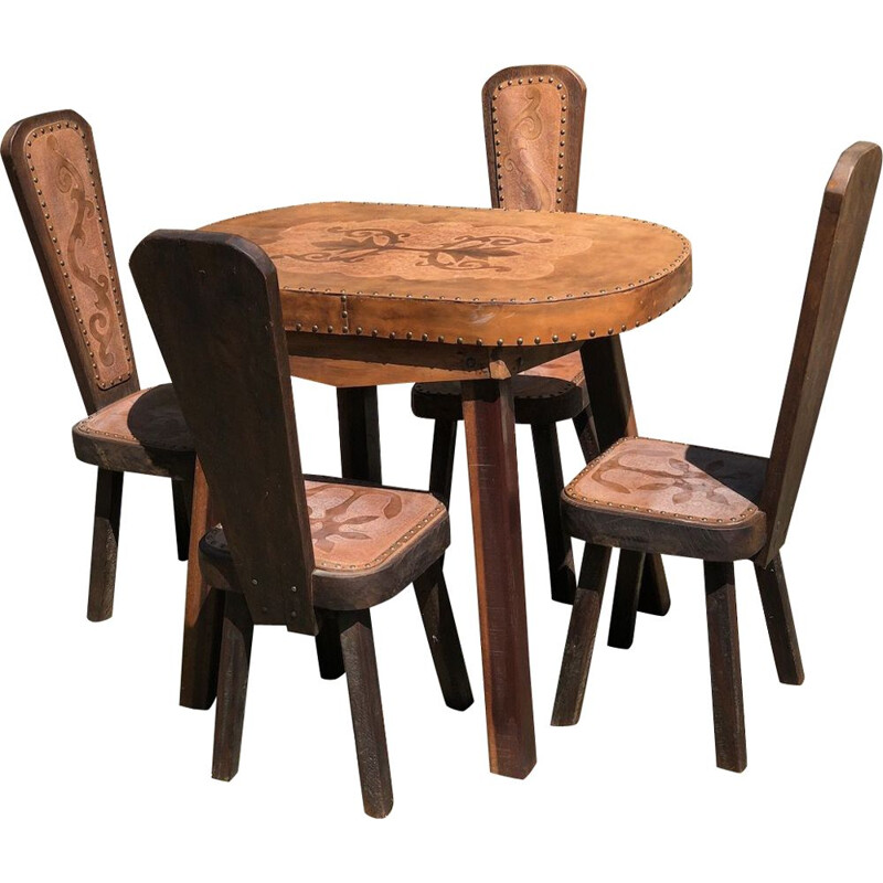 ensemble table et 4 chaises - 1960