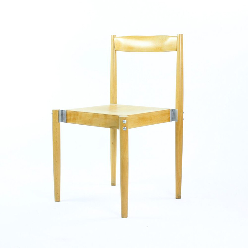 Vintage chair in wood by Miroslav Navratil, Czechoslovakia 1960s