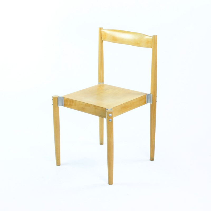 Vintage chair in wood by Miroslav Navratil, Czechoslovakia 1960s