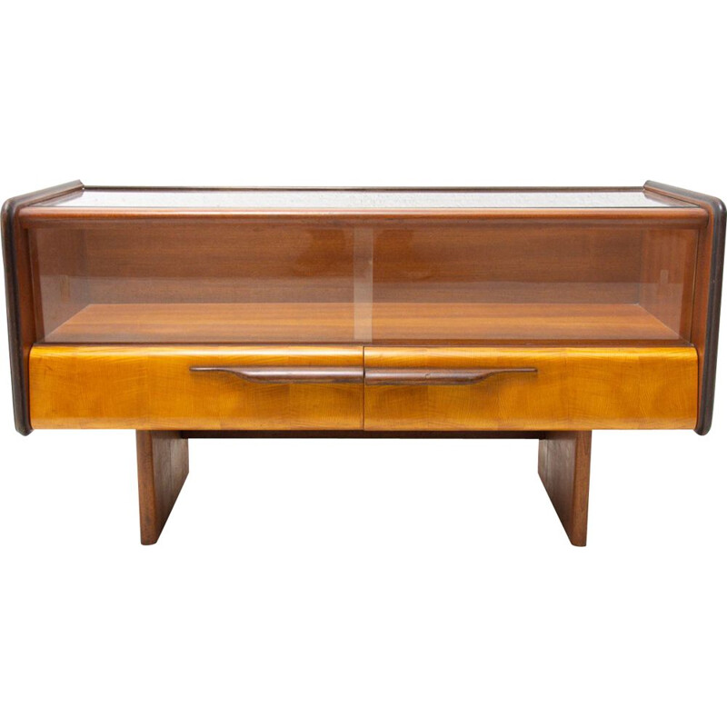 Vintage side table or glazed cabinet, Czechoslovakia 1960s