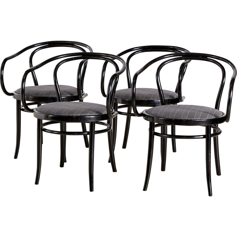 Set of 4 vintage Model 29 Dining Armchairs by August Thonet for Gebrüder Thonet Vienna GmbH 1960s