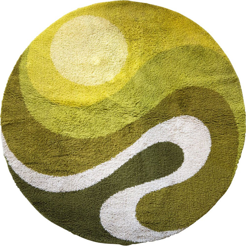 Vintage Green Prinstapijt "Swirl" Carpet