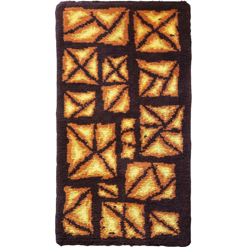 Vintage Orange and Brown Space Age Carpet