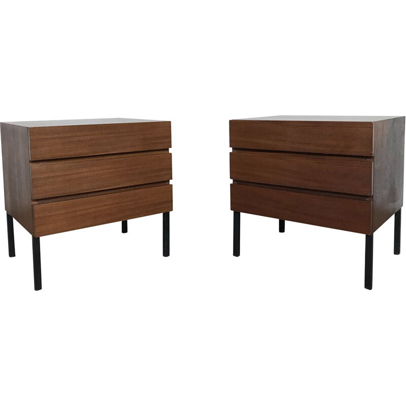 Pair of vintage Original modernist bedside tables 1950