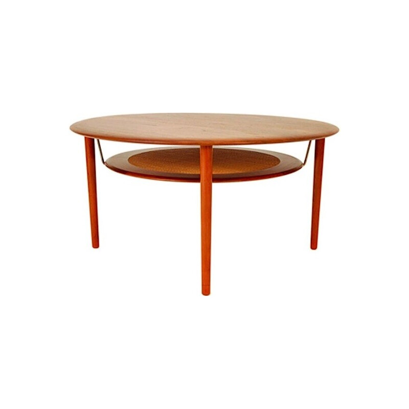 Scandinavian France & Son round coffee table in teak, P. HVIDT & O. MOLGAARD-NIELSEN - 1956