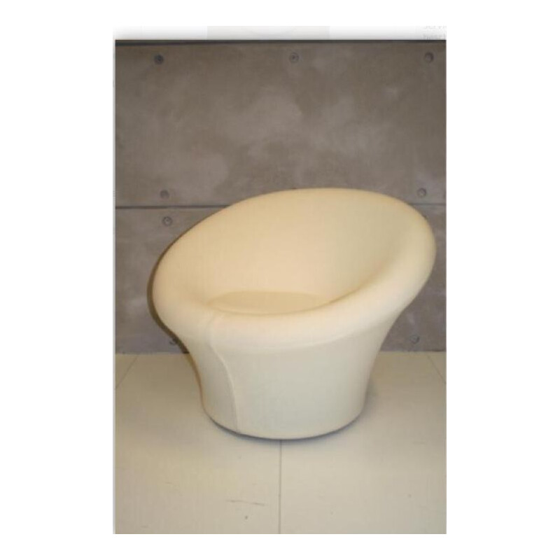 Artifort "Mushroom" easy chair in white fabric, Pierre PAULIN - 1960s