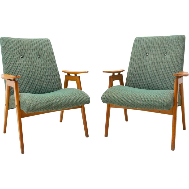 Pair of vintage armchairs by Jaroslav Šmídek for Jitona, Czechoslovakia 1960s