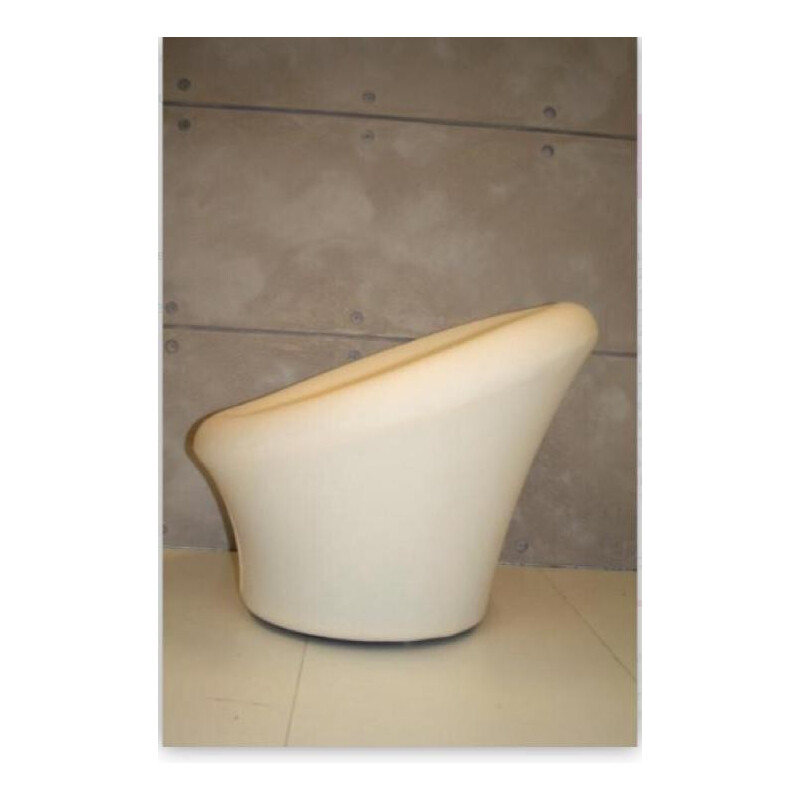 Artifort "Mushroom" easy chair in white fabric, Pierre PAULIN - 1960s